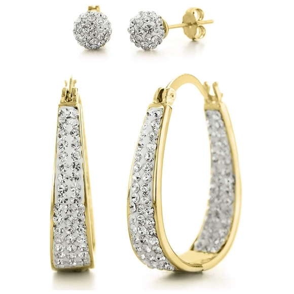 Hoop earring for women made with Swarovski Crystal - Picture 2 of 10